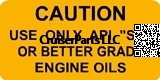 Caution Engine Oil 3/73-10/82