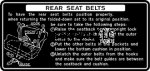 Rear Seat Belts Instructions Decal 81-88 (60/62 Series)