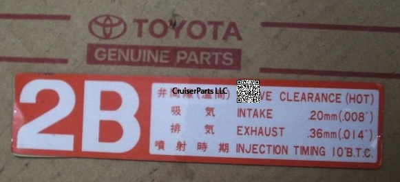 Modal Additional Images for 2B Valve Cover Decal 10* BTC Orange BJ41-BJ44