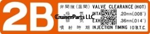 2B Valve Cover Decal 10* BTC Orange BJ41-BJ44