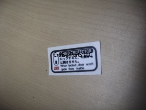 Child Protector Lock Warning Decal 80 Series