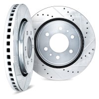 Drilled And Slotted Rotor Set (Front) 91-92