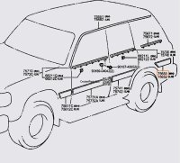 Right Rear Quarter Panel Body Moulding 91-97
