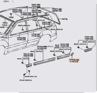 Body Side Molding Behind Rear Left door 98-07