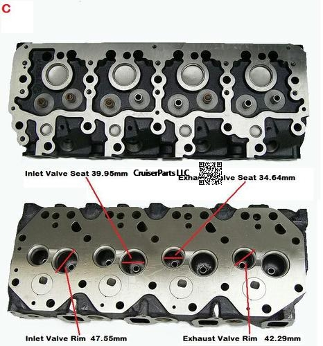 Cylinder Head B, 2B & 3B small valve 1974-1984