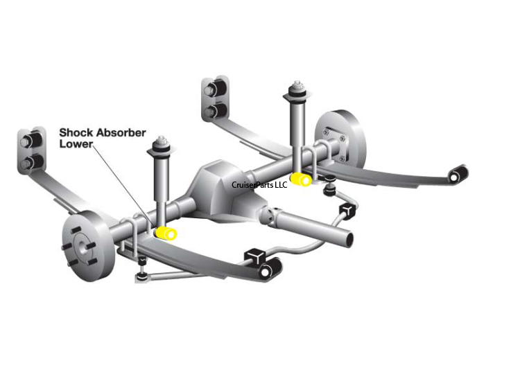 Rear Shock Absorber - Upper and Lower Bushing