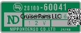 Starter Part Number Decal 40 55 Series 7/69-7/80