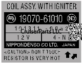 Coil Assy. With Igniter Part Number Decal1 9070-61010
